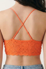 EW - Belle Non Padded Lace Bralette - Peach Rose