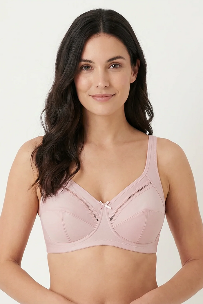 EW Cali Non-Wired and Non-Padded Cotton Bra in Pink.