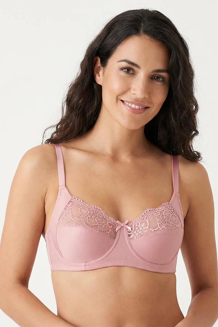 EW - Cansu Non Wired And Non Padded Cotton Bra - Cosmo Pink