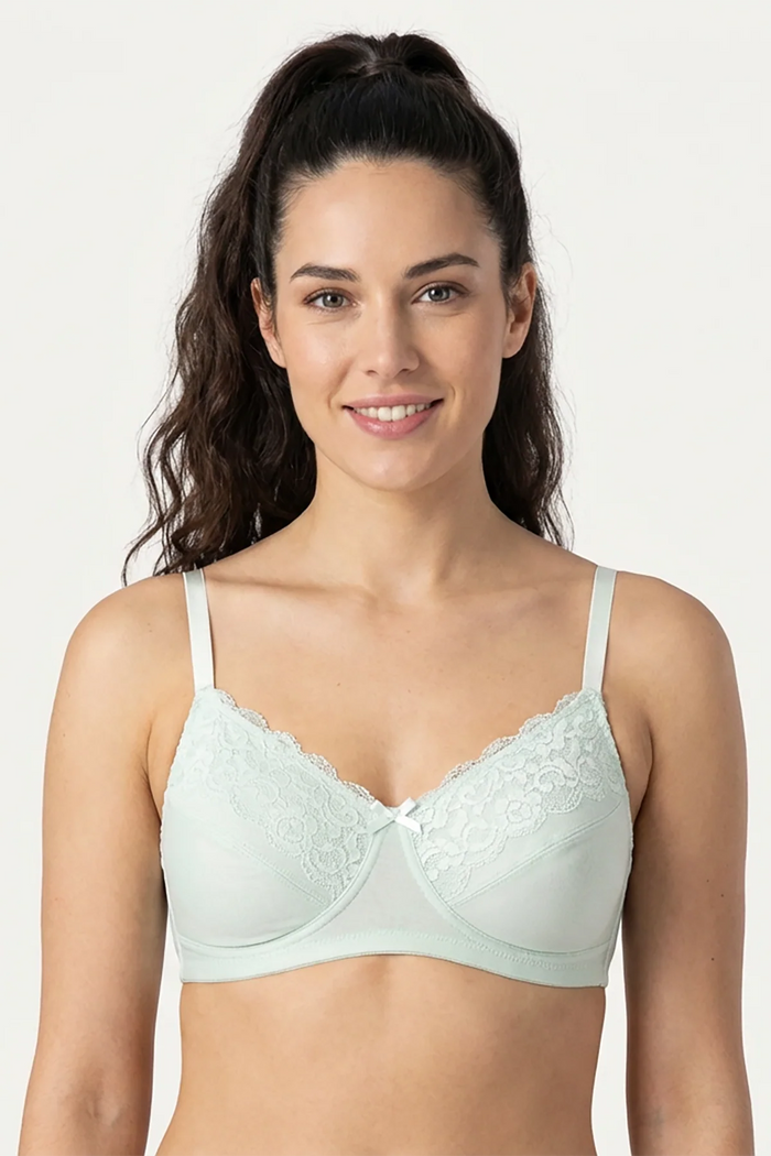 EW - Caprina Non Wired And Non Padded Cotton Bra - Mint