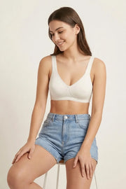 EW - Carole Non Wired And Non Padded Cotton Bra - Vanilla