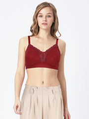 EW - Colette Non Wired And Non Padded Cotton Bra - Burgundy