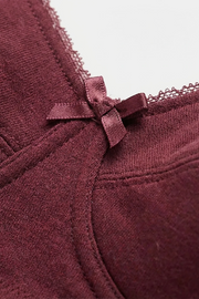 EW - Cora Non wired And Non Padded Cotton Bra - Burgundy