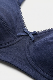 EW - Cora Non wired And Non Padded Cotton Bra - Navy Blue