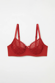 EW - Petunia Non Padded And Wired Lace Bra - Cherry