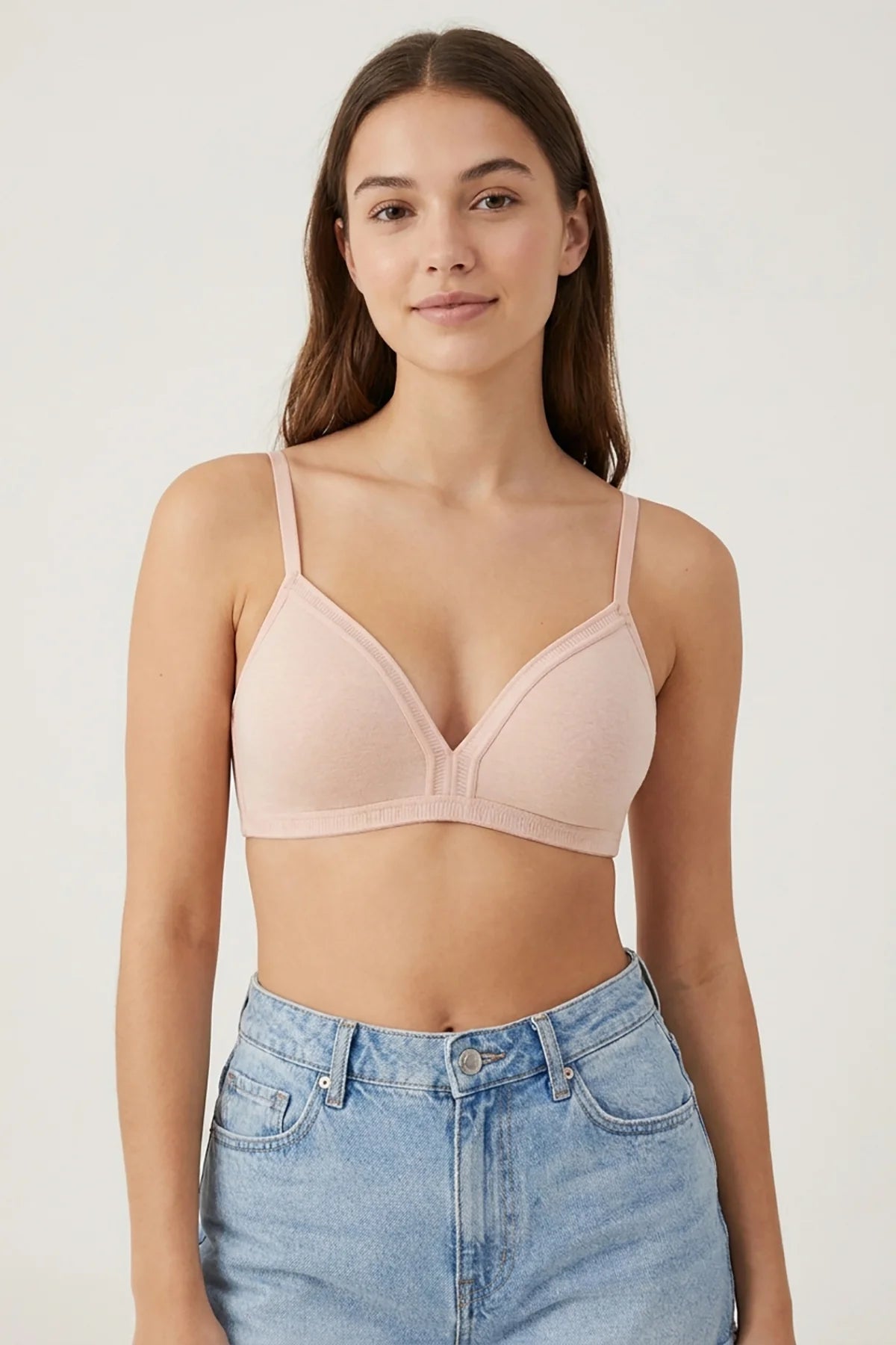 EW - Alma Non Padded Cotton Bralette - Beige