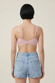 EW - Alma Non Padded Cotton Bralette - Pink