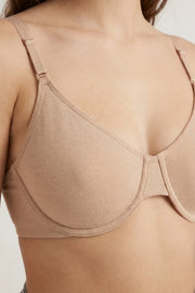 EW - Camille Wired And Non Padded Cotton Bra - Skin