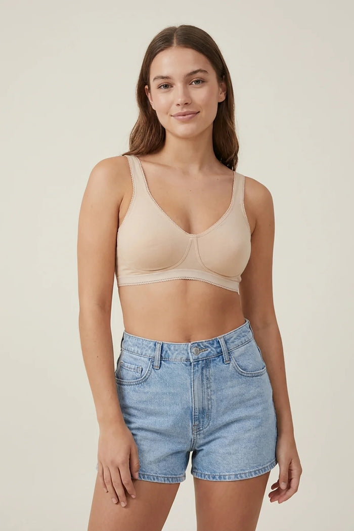 EW - Carole Non Wired And Non Padded Cotton Bra - Skin
